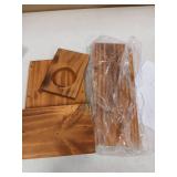 MIXUMON Wood Squirrel Feeder, Squirrel Feeders for Outside Winter, Wooden Chipmunk Feeder for Corn, Peanuts, Durable Box Easy to Fill with Removable Front Panel (Style 1)