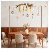 Beyeutao Wood Over The Table Rod Stand with Clamps Adjustable Wooden Table Rod Stand 20-47 Inch Tall 15-90 Inch Length Over table Poles Decorations for Party Wedding Birthday Christmas Halloween