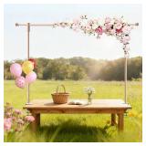 Beyeutao Wood Over The Table Rod Stand with Clamps Adjustable Wooden Table Rod Stand 20-47 Inch Tall 15-90 Inch Length Over table Poles Decorations for Party Wedding Birthday Christmas Halloween