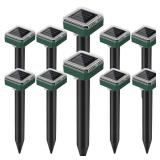 Mole Repellent Solar Powered, 10 Pack Gopher Repellent and Snake Repellent for Yard, Waterproof Ultrasonic Vibration Stakes for Outdoor Lawn Garden to Get Rid of Moles, Voles, Groundhogs, Rodents