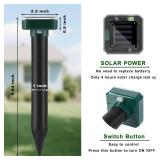 Mole Repellent Solar Powered, 10 Pack Gopher Repellent and Snake Repellent for Yard, Waterproof Ultrasonic Vibration Stakes for Outdoor Lawn Garden to Get Rid of Moles, Voles, Groundhogs, Rodents