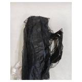 Black Lace Parasol Goth Lolita UV Blocker Gothic Umbrella for Witch Cosplay Victorian Wedding Travel Halloween Decor (Flower Printed Lining)