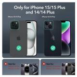 ESR 2 Pack Camera Lens Protector for iPhone 15/15 Plus/14/14 Plus, Ultra-tough HD Individual Lens Protectors, Scratch Resistant, Ultra-thin Tempered Glass, Armorite Series, Black