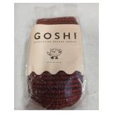 GOSHI Exfoliating Shower Sponge - Rip-Resistant, Rapid-Drying Exfoliating Bath Sponge for All Skin Types - Brick Red - Made in Japan