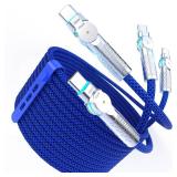 USB C to USB C Cable 6.6ft,240W 2-Pack Braided 180°Rotating Type C Charging CableFast Charge for iPhone 15/16/16Pro/16Plus/16ProMax,MacBook Air,iPad Pro,Pixel,Samsung Galaxy S23/S24 Ultra-Blue