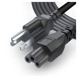3 Prong AC Laptop Power Cord 5Ft Universal Power Cable | 125V | for Dell HP LG Lenovo Asus Acer Toshiba Sony Laptops/Notebooks, Monitors, Printers, Scanners NEMA 5-15P to C5 Power Cable