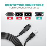 3 Prong AC Laptop Power Cord 5Ft Universal Power Cable | 125V | for Dell HP LG Lenovo Asus Acer Toshiba Sony Laptops/Notebooks, Monitors, Printers, Scanners NEMA 5-15P to C5 Power Cable