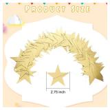 Spakon 65 Feet Glitter Star Paper Garland Banner Hanging Decoration Star Streamers Double Side 2025 Graduation Decorations for Wedding Birthday Festival New Year Party Decoration (Gold)