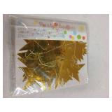 Spakon 65 Feet Glitter Star Paper Garland Banner Hanging Decoration Star Streamers Double Side 2025 Graduation Decorations for Wedding Birthday Festival New Year Party Decoration (Gold)