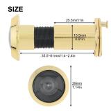 HOJLKLD Door Viewer Peephole,Solid Brass 200 Degree Peep Hole with 16 MM Drill Bit for 1-1/2" to 2-3/8" Doors,5/8 Inch Pipe Diameter Door Eye Viewer with Privacy Cover (1, Polished Gold)
