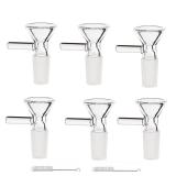 6pcs Glass Funnels and 2pcs Cleaning Brushes 14mm