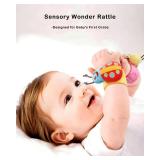 Bloobloomax Wrist Rattle Socks and Foot Finder Set, Infant Girl Boy Toys for Babies 0-36 Months, Newborn Hand & Foot Toys for 0 to 3 Years, Baby Shower Gifts Set (Red Gift Box)