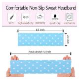 Leeven Polka Dot Headband for Women 6 Pack Non Slip Soft Elastic Floral Hairbands Soft Fabric Stripe Head Bands for Girls Heart Headbands