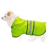 Dog Raincoat Waterproof Reflective Slicker - Lightweight Breathable Hooded Poncho Rain Coat Jacket with Adjustable Belly Strap and Leash Hole for Small Dogs (Small, Green)