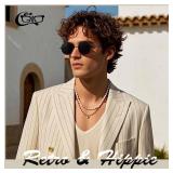 CGID E01 Polarized Sunglasses for Women Men Circle Round Retro Vintage Sun Glasses Circular Shades 2 Pack, Small 45mm, Simple Package