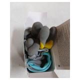 COOLJOB 2 Pairs Waterproof Kids Gardening Gloves for Age 2-4, Non-slip Double-layer Rubber Coating,Children Grippy Breathable Toddler Garden Work Gloves, Blue & Yellow, Small