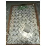 11x17 Oak Picture Frame, Solid Oak 11x17 Poster Frame with Mat to 8x12(Openning Size is 7.5x11.5), Natural Wood 17x11 Frames for Wall, Set of 1