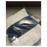 OLANLY Navy and White Striped Rug 3