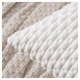 MIULEE Christmas Throw Pillow Covers Soft Corduroy Decorative Set of 2 Boho Striped Pillow Covers Pillowcases Farmhouse Home Decor for Couch Bed Sofa Living Room 18x18 Inch Pure White