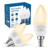 Flaspar 3 Pack E12 LED Bulb, 60 Watt Equivalent LED Candelabra Light Bulbs, 2700K Soft White Type B Light Bulb for Chandelier, 600 Lumens, 6W B11 Candle Light Bulb, Non-Dimmable