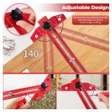 Adjustable Woodworking Scriber Marking Line Ruler, Aluminum Alloy Sliding T-Square Ruler, Precision Line Drawing aid with Angle Adjustment Scale