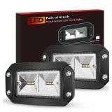 BUNKER INDUST 6" Inch Flood LED Light Pods,Pair Flush Mount LED Work Light 4800LM Light Bar Backup Driving Lights Waterproof for Truck Tractor Off Road 4x4 Jeep Pickup SUV ATV UTV Golf Cart