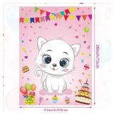 PLULON Cat Party Game for Kids Pin The Hat Bow Tie on The Cat Birthday Game Poster for Boy Girl Birthday Summer Party Favors Wall Decorations Classroom Activities