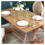 Nasitos 2 Pack Clear Rectangular Table Cover, 60x102 Inch, Transparent PVC, Waterproof, Heat & Stain Resistant, Fits 36x80 to 48x96 Inch Tables, 8-10 Seats, Indoor & Outdoor Use