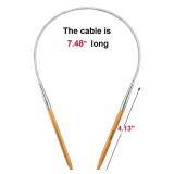 Mdoker Bamboo Circular Knitting Needle Size 6 16 Inch Circular Knitting Needles for Handmade Knitting DIY and Any Weaven Yarn Projects(US Size 6,4mm)