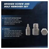 NEIKO 04204A Hex-Head Multispline Screw and Bolt Extractor Set, Easy-Out Screw Extraction, Broken Bolt Remover, Stripped Fastener Tool, 1/8 Inch to 7/8 Inch in 1/32-Inch Increments, CrMo, 25 Pieces