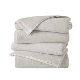 Great Bay Home 100% Cotton 4 Pack 54x27 Bath Towel Set - Absorbent, Quick-Drying, Durable Towels for Bathroom Decor - Low-Twist, Two-Ply Fibers (Light Grey)