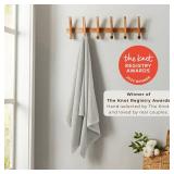 Great Bay Home 100% Cotton 4 Pack 54x27 Bath Towel Set - Absorbent, Quick-Drying, Durable Towels for Bathroom Decor - Low-Twist, Two-Ply Fibers (Light Grey)