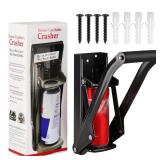 GREATLINK Metal Can Crushers for Recycling Countertop, Heavy-Duty Wall-Mounted Smasher for Aluminum Seltzer, Soda, Beer Cans and Bottles for Recycling - for 16 Oz Cans - Easy to Install, 1Pcs (Black)