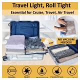 Compression Bags for Travel - Travel Essentials - 12 Pack Space Saver Bags - No Vacuum Needed - Compression Packing Bags for Cruise Accessories