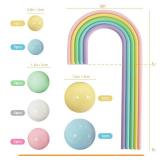 28PCS Rainbow Cake Toppers Colorful Balls Cake Decorations for Wedding Baby Shower Girls Boys Birthday Party Supplies (Macaron)