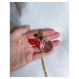 Cherry Car Decor Accessories for Women Cute Car Crystal Suncatcher Rear View Mirror Hanging Hippie Cherry Decorations Accessory Charm Gifts