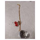 Cherry Car Decor Accessories for Women Cute Car Crystal Suncatcher Rear View Mirror Hanging Hippie Cherry Decorations Accessory Charm Gifts