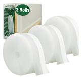 49 Feet Clear Weather Stripping Door Seal, Draft Seal Tape for Doors, Silicone Draft Seal Insulation Tape Strip, Under Door Seal Strip for Window and Door Bottom 3 Rolls Total 49ft (Width 35mm)