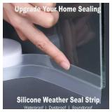 49 Feet Clear Weather Stripping Door Seal, Draft Seal Tape for Doors, Silicone Draft Seal Insulation Tape Strip, Under Door Seal Strip for Window and Door Bottom 3 Rolls Total 49ft (Width 35mm)