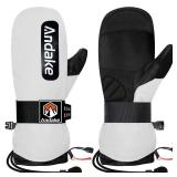 Andake Winter Ski Mittens for Men Women&Teenager,Waterproof & Insulated Snow Gloves, Warm Cold Weather Mittens,Professional Snowboard Mittens for Skiing, Snowboarding,Winter Sports