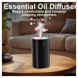 Humidifiers for Bedroom, Personal Desktop Plant Humidifier Indoor 400ML Office Portable Small Humidifier for Travel Oil Diffuser with Night Light Auto Shut-Off