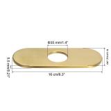 uxcell 6 Inch Hole Cover Deck Plate Escutcheon, Stainless Steel Sink Cover Plate for Bathroom or Kitchen Sink Faucet, Oval Brushed Gold