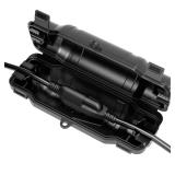 Cismorvex Outdoor Extension Cord Safety Cover with Waterproof Seal IP54 Water-Resistant, Weatherproof Electrical Connection Box with 2 Latches, Plug, Socket, Holiday Decoration Light, Black