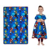 Franco Kids Bedding Super Soft Plush Throw Blanket, 62" x 90", Super Mario,AB0518