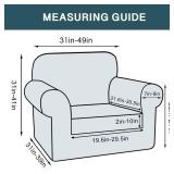 FantasDecor 2 Piece Chair Sofa Covers Velvet for Living Room Slipcovers with Individual Cushion Elastic Furniture Protector for Pets, Machine Washable (Armchair, Burnt Brick)