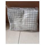 K MASANIJI Light Blue White Plaid Gingham Ruffled Table Cloth Rectangular for Seat 8-10, 100% Washed Cotton Buffet Cottage Coquette Checker Vintage Decorative Tablecloth - 120"x60"