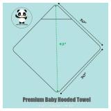 HIPHOP PANDA Hooded Towel - Rayon Made from Bamboo, Bath Towel with Bear Ears for Newborn, Babie, Toddler, Infant - Absorbent Large Baby Towel - Gorilla, 30 x 30 Inch