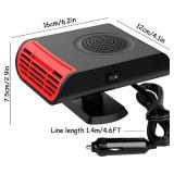 Car Heater - Portable Car Heater Fan with 360° Rotatable Base, 12V Car Heater 150W, Quick Defrosting & Demisting for Windshield, Universal for Truck/SUV/Car (Cigarette Lighter Plug)