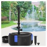 AquaMiracle All-in-One Fountain Kit with 3 Spray Patterns, Koi Pond Filters for Outdoor Ponds 500-750 Gal, 850GPH Pond Fountain Pump for Garden, Water Feature, Bird Baths