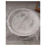 MAONAME Round Wood Serving Tray, 11" Rustic Wooden Decorative Tray, Farmhouse Trays for Coffee Table, Washed White Ottoman Trays for Kitchen, Living Room